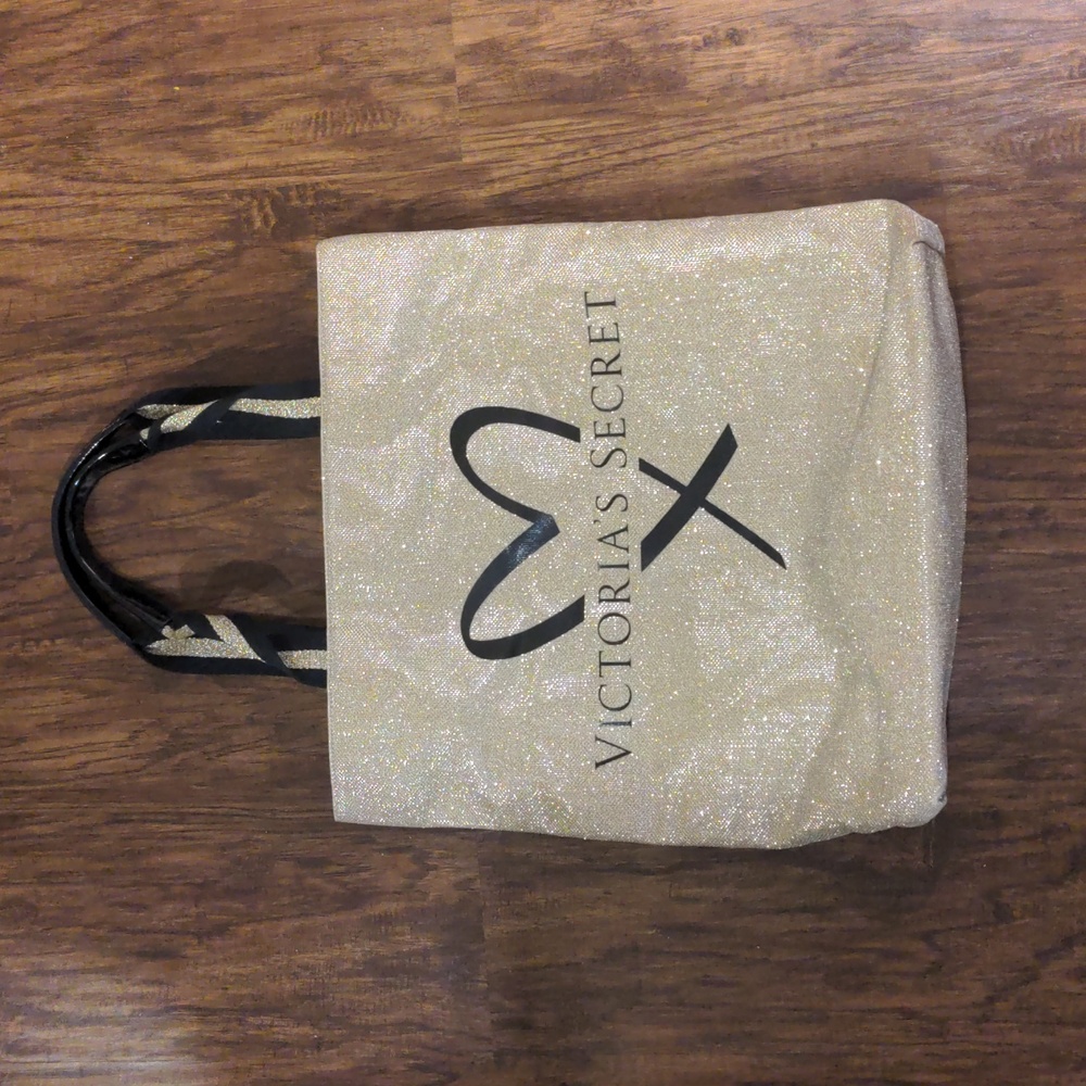 Sparkly gold Victoria's Secret tote